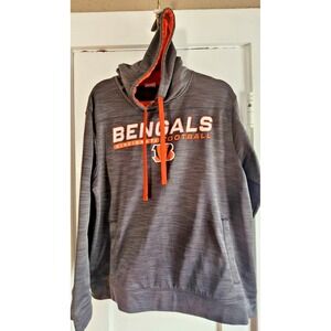 NFL TEAM APPAREL Cincinnati Bengals sweatshirt‎ hoodie pullover men Sz L grey
